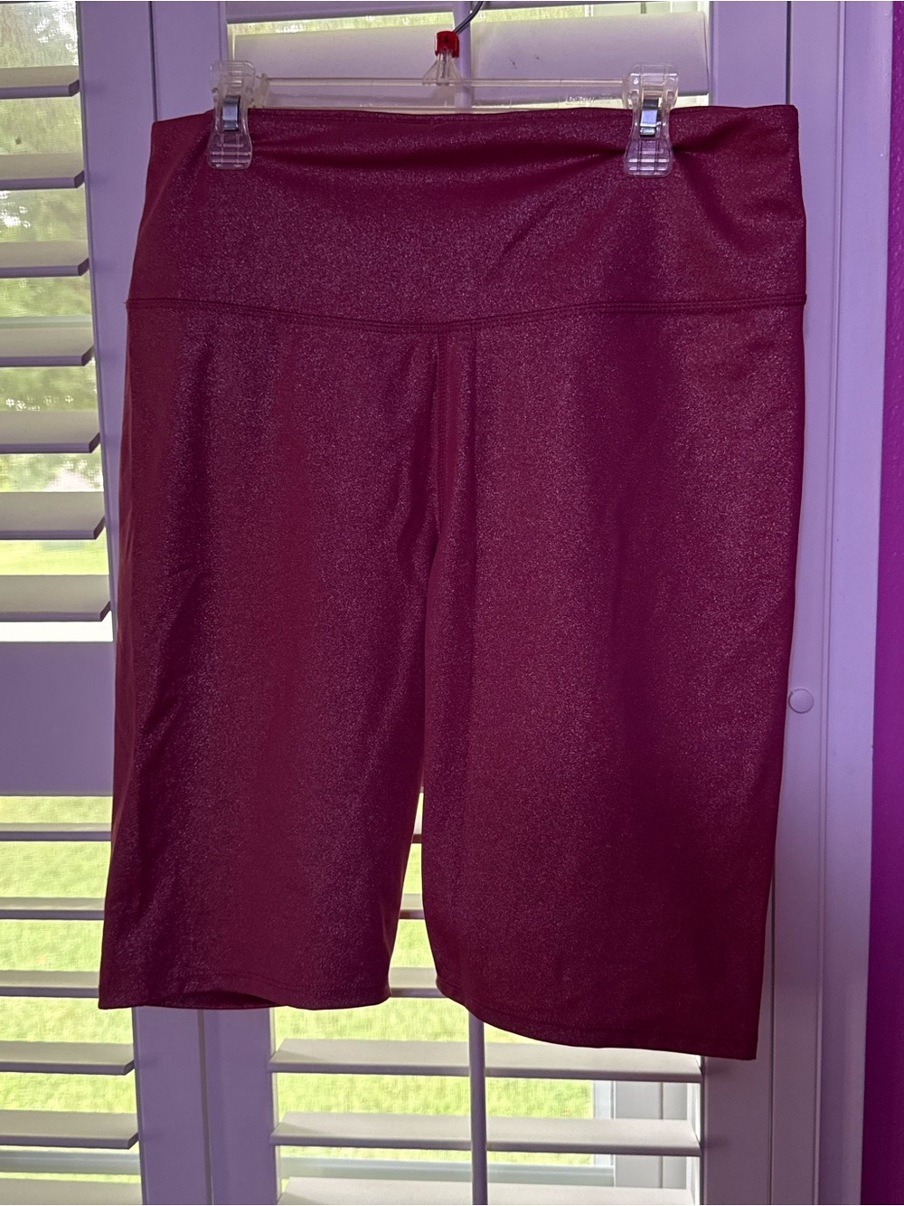 High-Waist Shimmer Pink Bike Shorts
